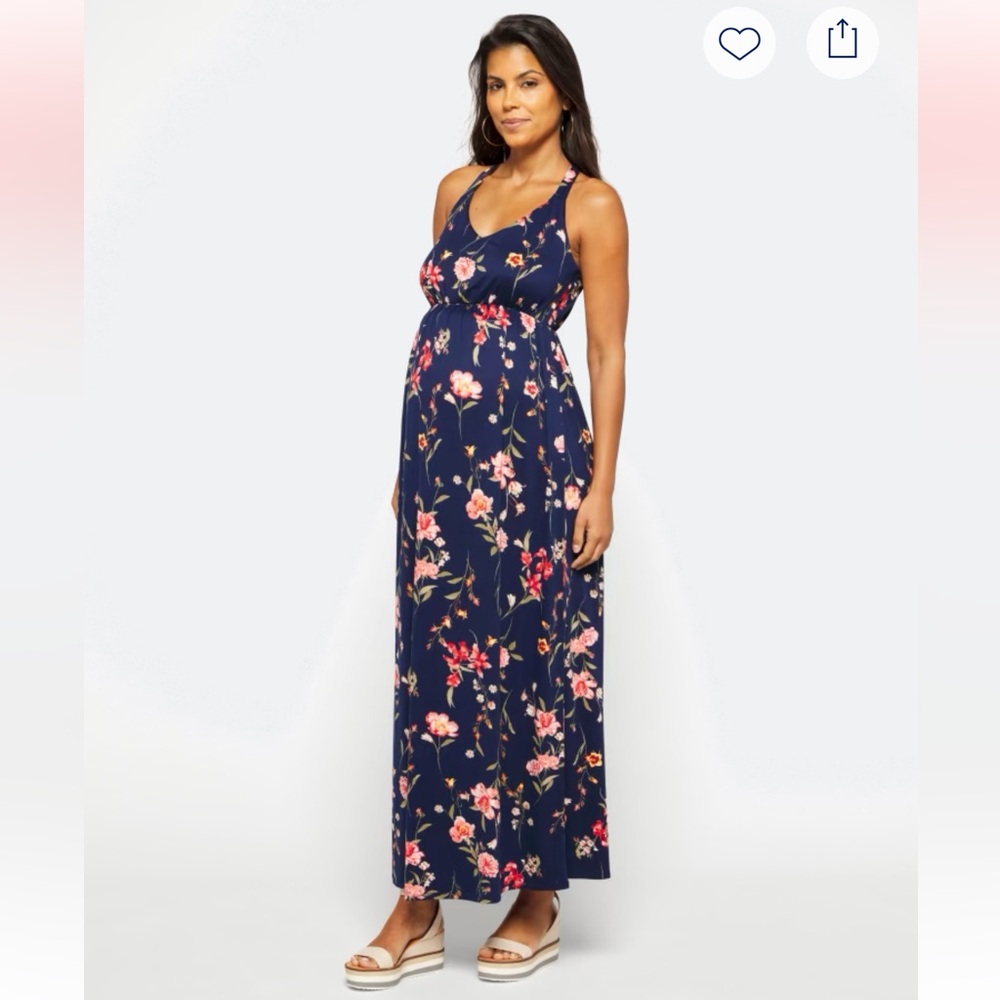 NINE BRITTON Rosa Maternity Knit Maxi Dress XS
